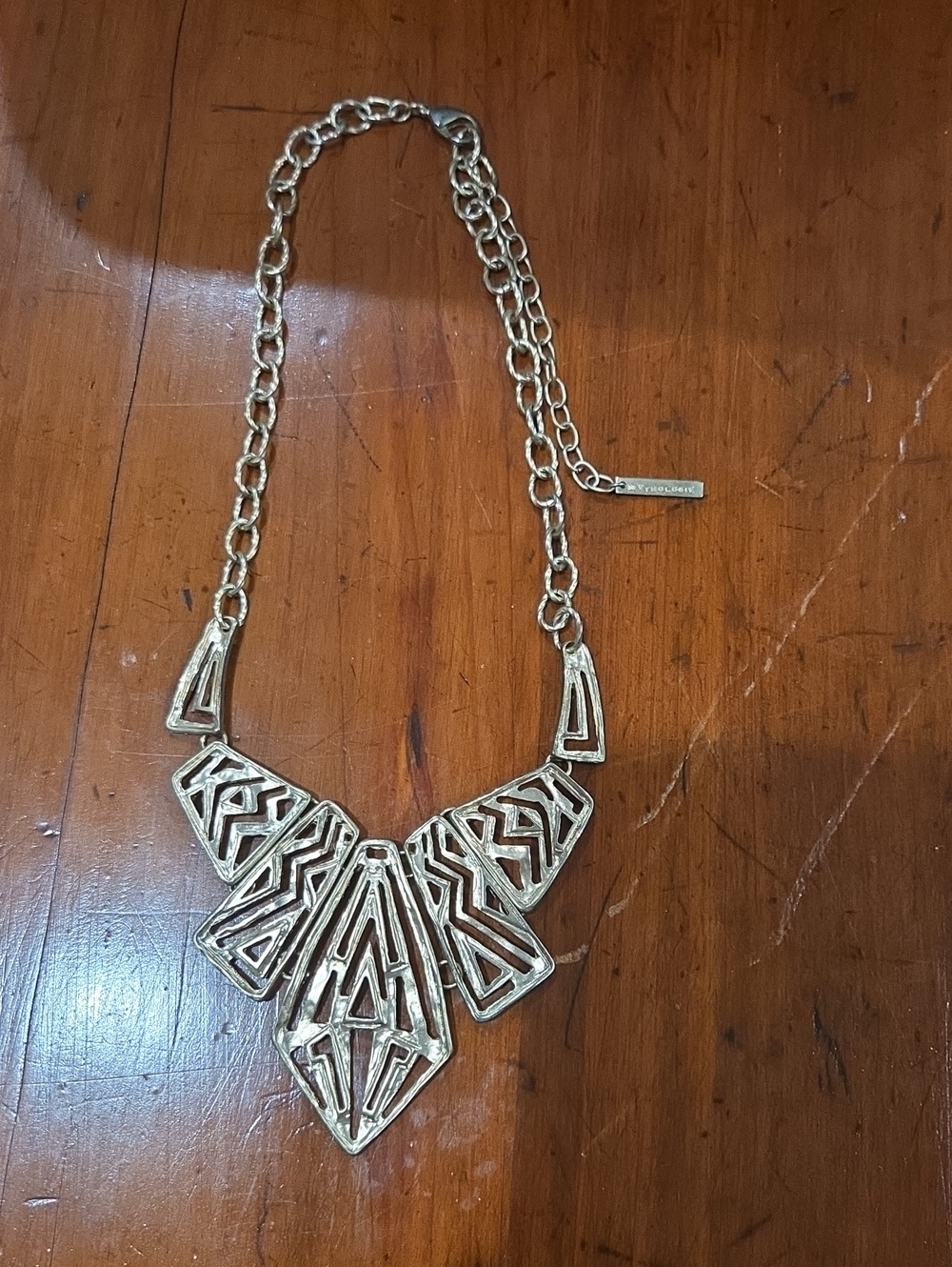 Gold Geometric Statement Necklace